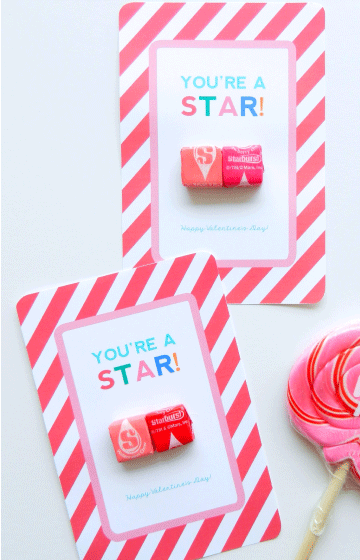 free printable : "you're a star" valentine