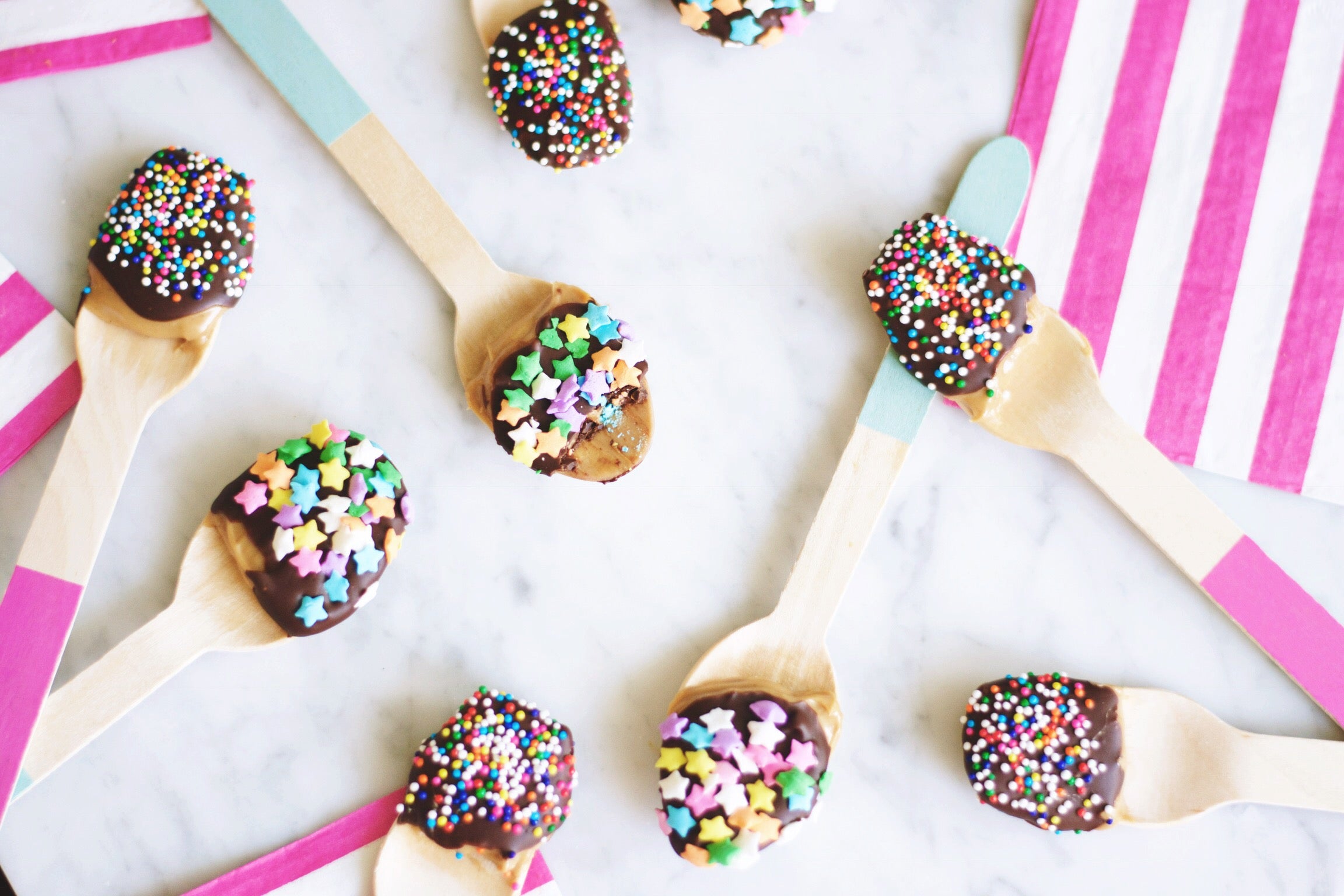chocolate dipped peanut butter spoons